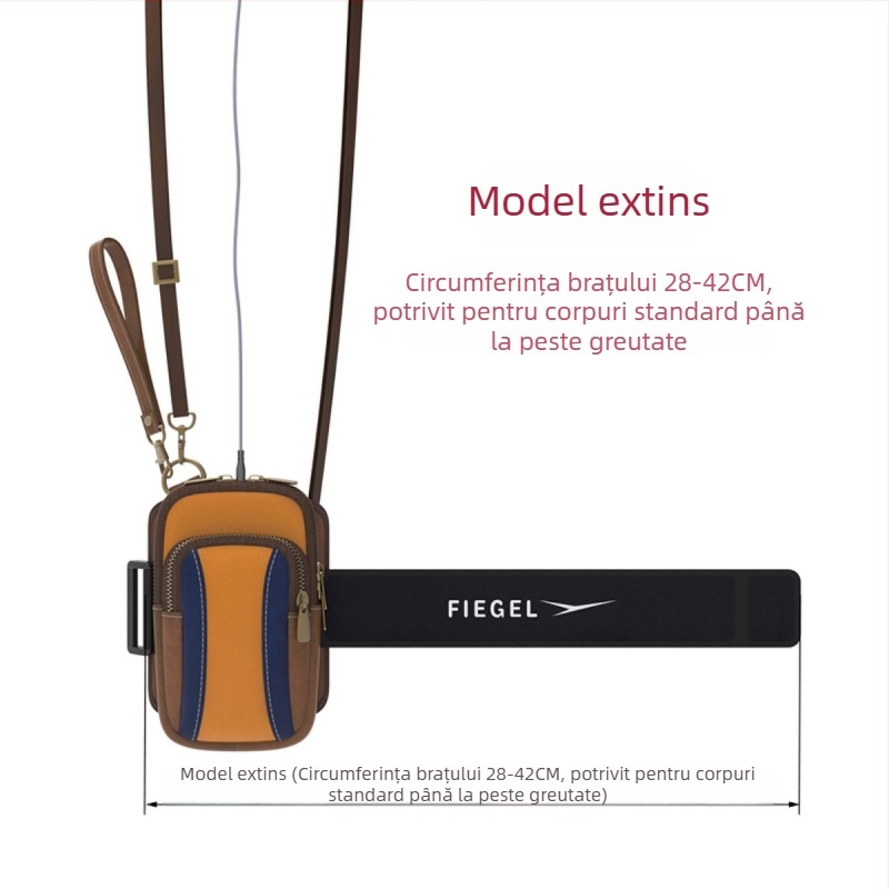 Geantă de braț pentru telefon pentru alergare - Unisex, PU material, respirabilă, pentru sporturi în aer liber, design urban simplu