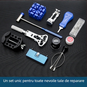 Set de instrumente pentru repararea ceasurilor – 33 de piese din oțel carbon, pentru uz casnic, greutate 0,82