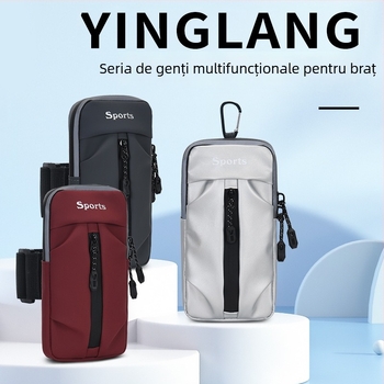 Geantă Yinglang pentru braț pentru sporturi în aer liber – suport pentru telefon la braț, impermeabilă, ultra-ușoară, respirabilă, model cu dungi