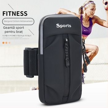 Geantă Yinglang pentru braț pentru sporturi în aer liber – suport pentru telefon la braț, impermeabilă, ultra-ușoară, respirabilă, model cu dungi