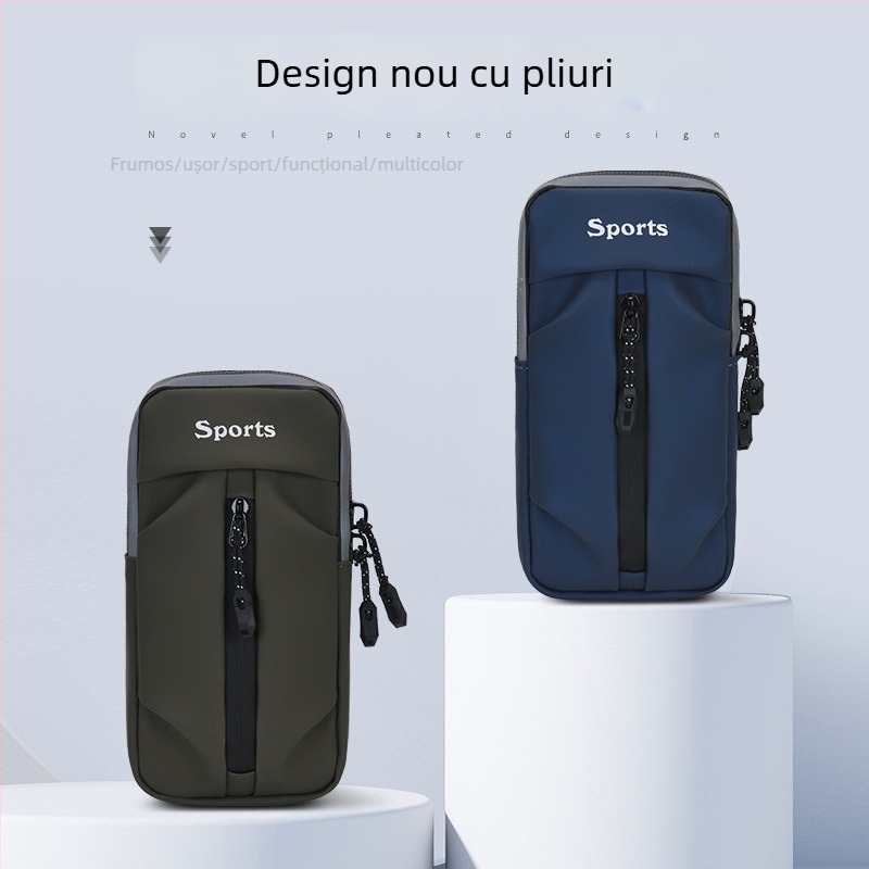 Geantă Yinglang pentru braț pentru sporturi în aer liber – suport pentru telefon la braț, impermeabilă, ultra-ușoară, respirabilă, model cu dungi