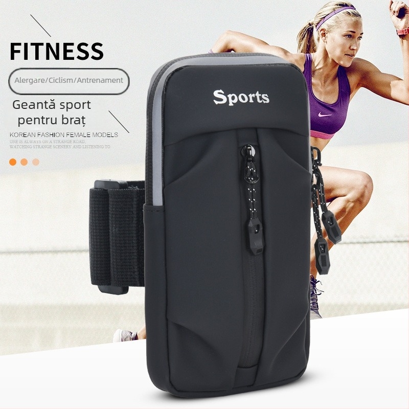 Geantă Yinglang pentru braț pentru sporturi în aer liber – suport pentru telefon la braț, impermeabilă, ultra-ușoară, respirabilă, model cu dungi