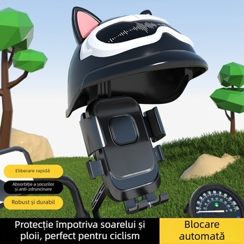 Valley Shichuan Technology XY-093 Suport pentru telefon pentru vehicule electrice — Suport rezistent la șocuri pentru curieri pe bicicletă, stil desen animat, protecție împotriva soarelui și ploii