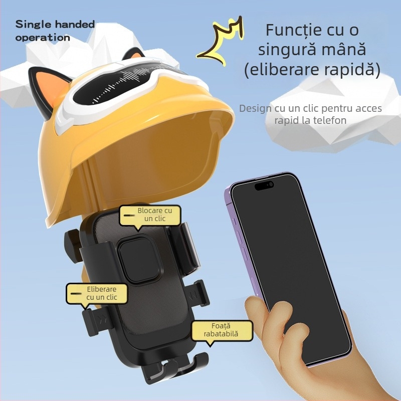 Valley Shichuan Technology XY-093 Suport pentru telefon pentru vehicule electrice — Suport rezistent la șocuri pentru curieri pe bicicletă, stil desen animat, protecție împotriva soarelui și ploii