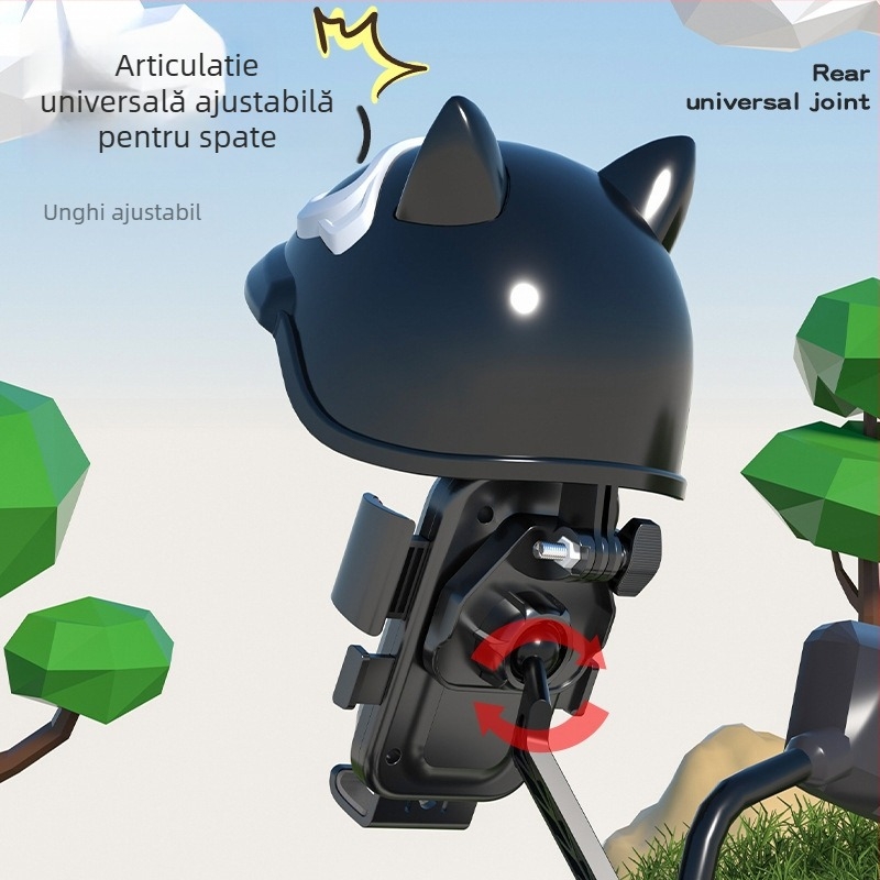 Valley Shichuan Technology XY-093 Suport pentru telefon pentru vehicule electrice — Suport rezistent la șocuri pentru curieri pe bicicletă, stil desen animat, protecție împotriva soarelui și ploii