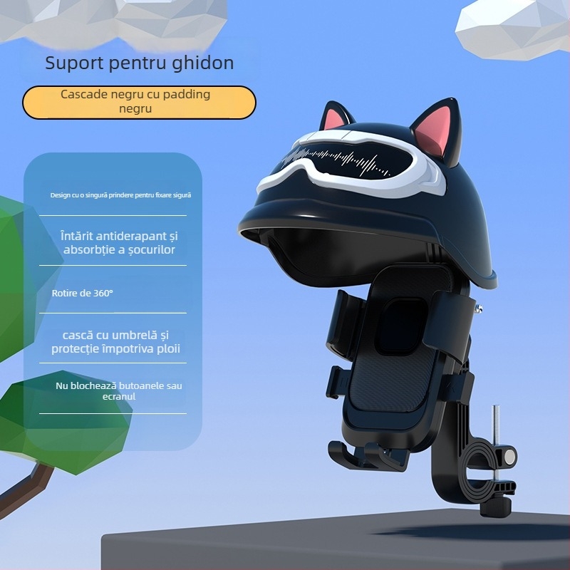 Valley Shichuan Technology XY-093 Suport pentru telefon pentru vehicule electrice — Suport rezistent la șocuri pentru curieri pe bicicletă, stil desen animat, protecție împotriva soarelui și ploii