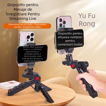 Suport auto pentru telefon cu funcții teleprompter pentru utilizare pe birou sau în mână - portabil, gata pentru subtitrări (Plastic; Fără personalizare; Brand: Other; Stil: General)