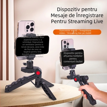 Suport auto pentru telefon cu funcții teleprompter pentru utilizare pe birou sau în mână - portabil, gata pentru subtitrări (Plastic; Fără personalizare; Brand: Other; Stil: General)