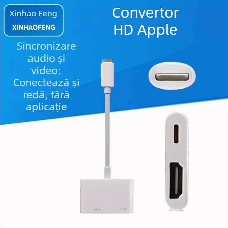 Adaptor iPhone Lightning către HDMI – fir de cupru, interfață HDMI, carcasă din plastic