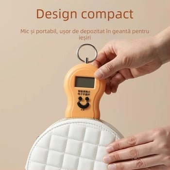 Leban cântar electronic portabil, precizie înaltă, capacitate 50 kg, pentru uz casnic, cu cârlig