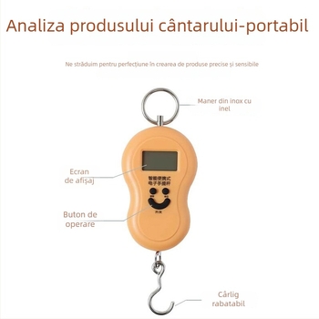 Leban cântar electronic portabil, precizie înaltă, capacitate 50 kg, pentru uz casnic, cu cârlig