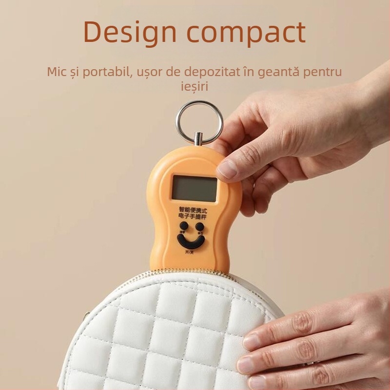 Leban cântar electronic portabil, precizie înaltă, capacitate 50 kg, pentru uz casnic, cu cârlig