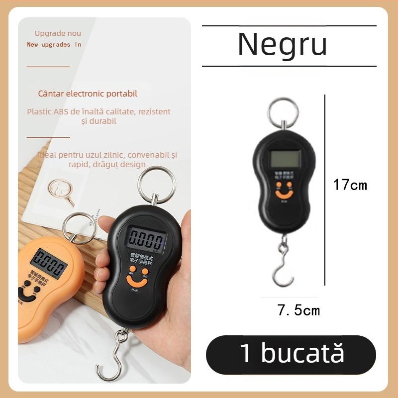 Leban cântar electronic portabil, precizie înaltă, capacitate 50 kg, pentru uz casnic, cu cârlig