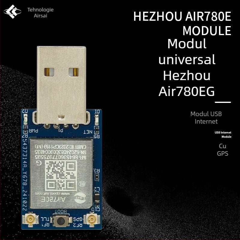 Air780E modul USB 4G pentru internet cu GPS