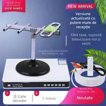 Set-top box TV offline cu antenă internă pentru zone rurale — rezoluție 1024x1024, 8GB RAM, cip R.s.king