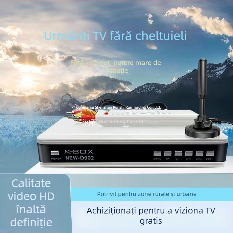 Set-top box TV offline cu antenă internă pentru zone rurale — rezoluție 1024x1024, 8GB RAM, cip R.s.king