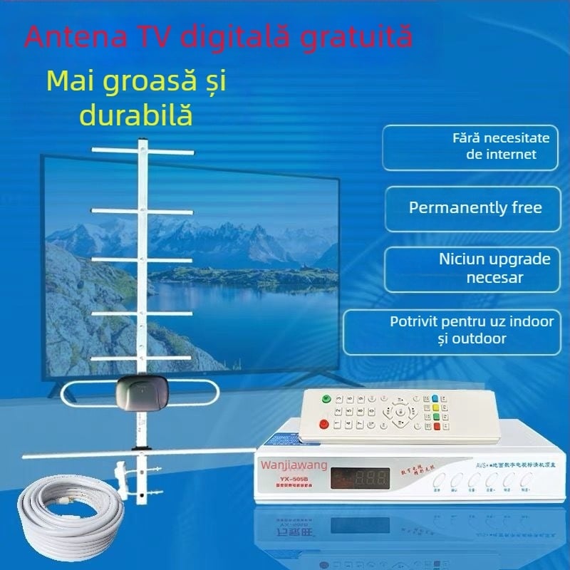 Set-top box TV offline cu antenă internă pentru zone rurale — rezoluție 1024x1024, 8GB RAM, cip R.s.king