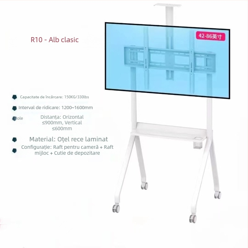 Jihui suport TV mobil din seria R (R10/R12) cu braț metalic, capacitate de încărcare 15 kg sau mai mult, reglaj complet automat