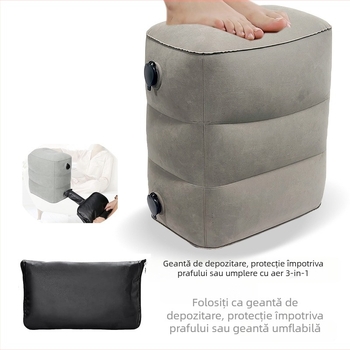 Suport gonflabil pentru picioare în timpul călătoriilor, PVC flocking, model cu două ventile mari, grosime 0,4 mm, greutate 0,4 kg