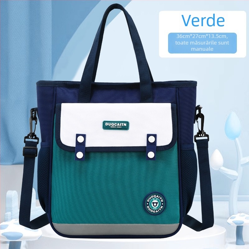 Geantă de școală din nylon pentru elevi de școală primară — unisex, ușoară, respirabilă, reduce încărcarea, căptușeală din poliester, stil modern