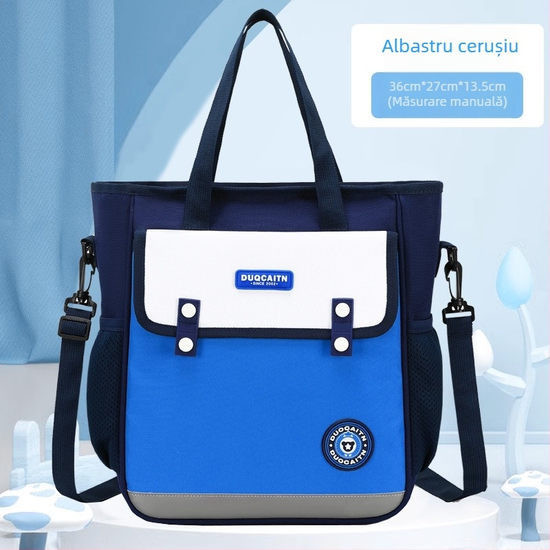 Geantă de școală din nylon pentru elevi de școală primară — unisex, ușoară, respirabilă, reduce încărcarea, căptușeală din poliester, stil modern
