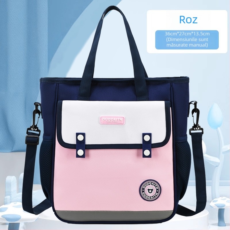 Geantă de școală din nylon pentru elevi de școală primară — unisex, ușoară, respirabilă, reduce încărcarea, căptușeală din poliester, stil modern