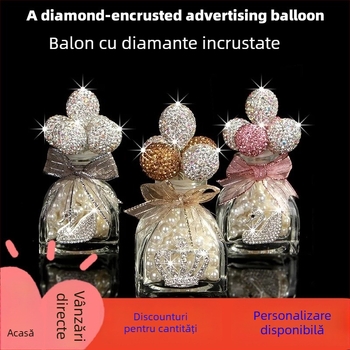 Ornament de interior auto cu balon de confesie și sticluță de parfum cu diamant, stil modern, material glazură colorată, personalizare, aromaterapie, brand YUDIE