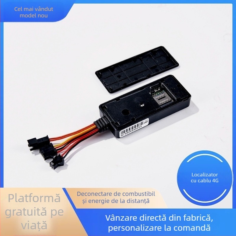 Pozitioner GPS 4G, model J26A, precizie GPS 5-10 m, alarme: deconectare alimentare, SOS, mișcare, geofence, antenă încorporată GPS + GSM