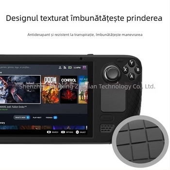 Carcasă de protecție din silicon pentru Steam Deck, cu husă din silicon și capac conductor – proces Beer-glue; greutate 155 g; conținut: cutie color, husă din silicon, capac rocker, spumă, pungă OPP