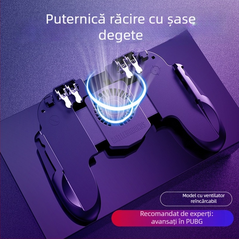 Controler mobil H9 cu design pentru șase degete, răcire integrată, țintire ultra-rapidă, conectare wireless pentru iOS și Android