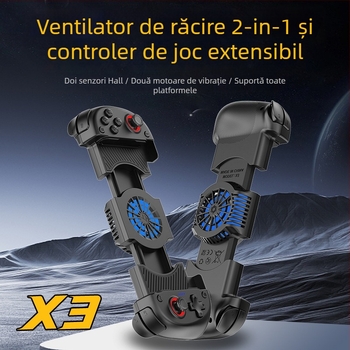 X3 Controler de joc wireless Bluetooth cu Type-C, vibrație — compatibil cu telefoane mobile, PC, Switch și PlayStation