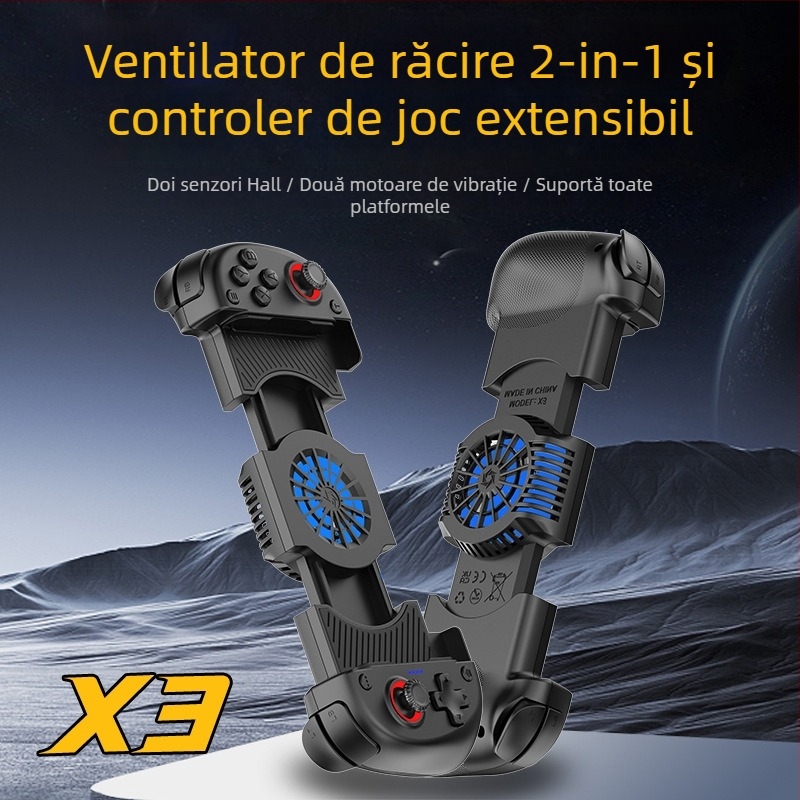 X3 Controler de joc wireless Bluetooth cu Type-C, vibrație — compatibil cu telefoane mobile, PC, Switch și PlayStation