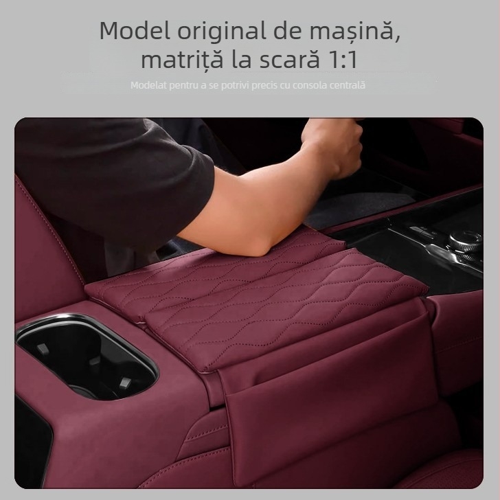 Pad protector pentru cotieră pentru Wenjie M7/M8/M9, acoperire centrală a cotierii înălțătoare și protecție din piele; Forge Ahead, personalizare disponibilă.