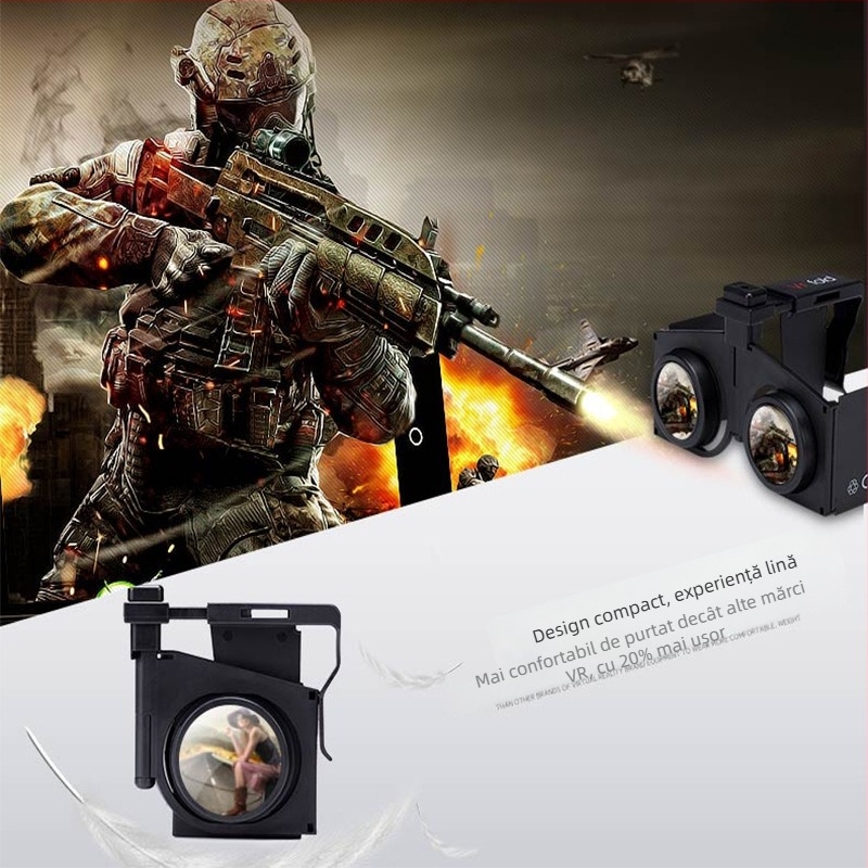 VRFOLD V1 ochelari VR pliabili, rezoluție 1080P, intrare NTSC, formate AVI/MPEG/WMV/MPG, material rășină