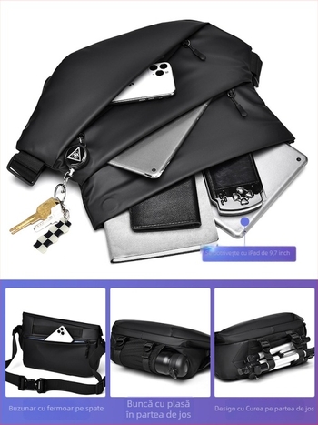 Geantă crossbody pentru bărbați HACIN/Hanchi, stil stradal, țesătură Oxford, impermeabil