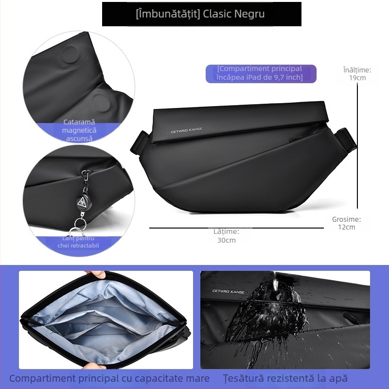 Geantă crossbody pentru bărbați HACIN/Hanchi, stil stradal, țesătură Oxford, impermeabil