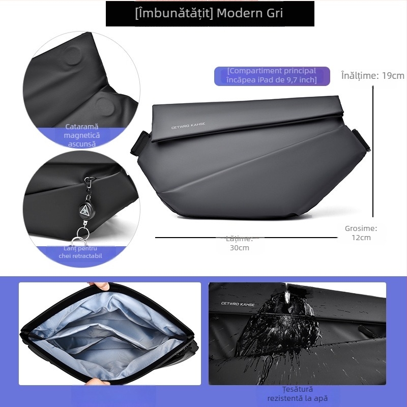 Geantă crossbody pentru bărbați HACIN/Hanchi, stil stradal, țesătură Oxford, impermeabil