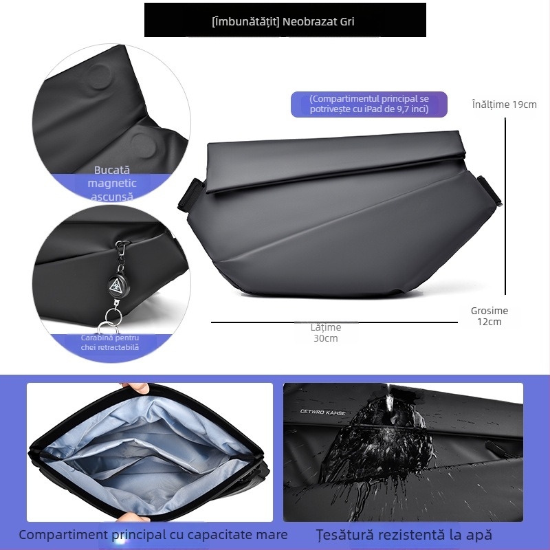 Geantă crossbody pentru bărbați HACIN/Hanchi, stil stradal, țesătură Oxford, impermeabil