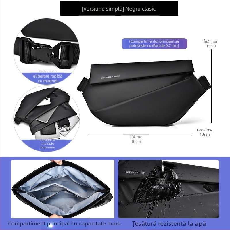 Geantă crossbody pentru bărbați HACIN/Hanchi, stil stradal, țesătură Oxford, impermeabil