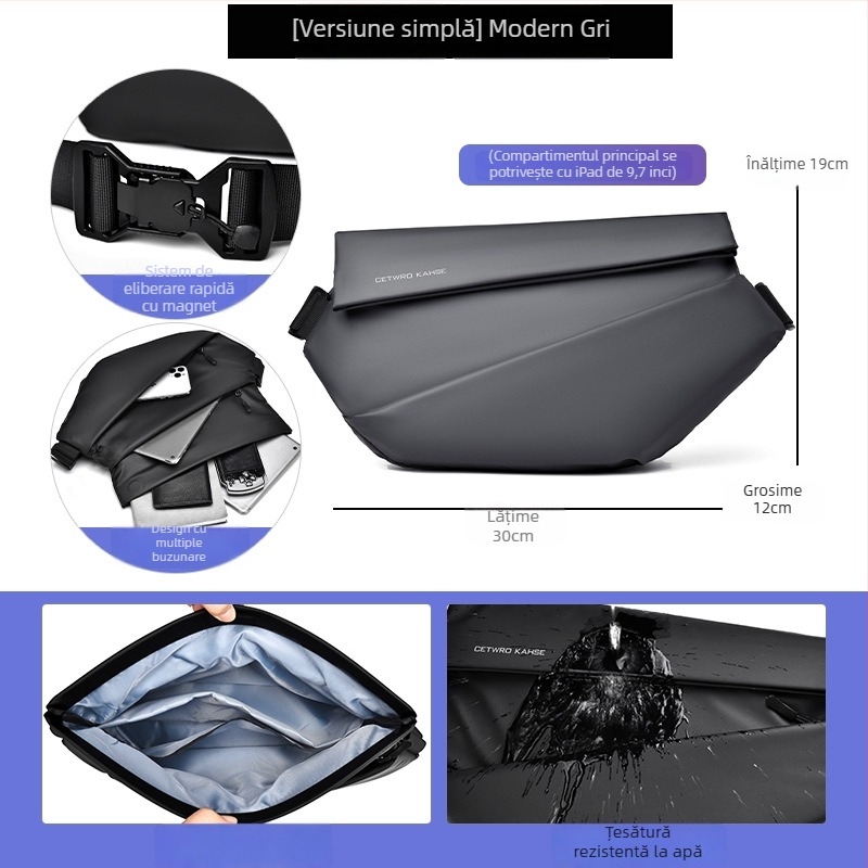 Geantă crossbody pentru bărbați HACIN/Hanchi, stil stradal, țesătură Oxford, impermeabil