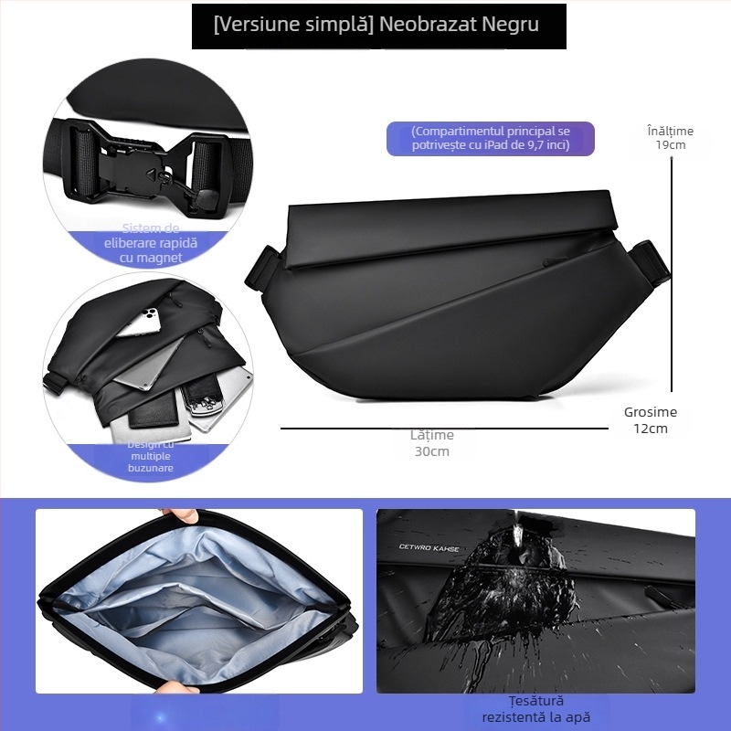 Geantă crossbody pentru bărbați HACIN/Hanchi, stil stradal, țesătură Oxford, impermeabil