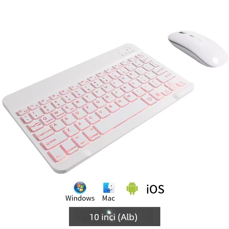 BK030 Set tastatură și mouse fără fir — Bluetooth, design ergonomic, compatibil universal cu smartphone-uri și tablete, posibilitatea imprimării logo-ului