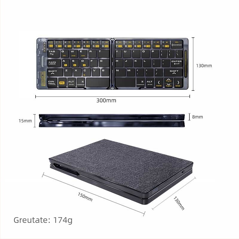 Tastatură wireless F01 cu Bluetooth, design ergonomic, personalizare logo, greutate 174 g