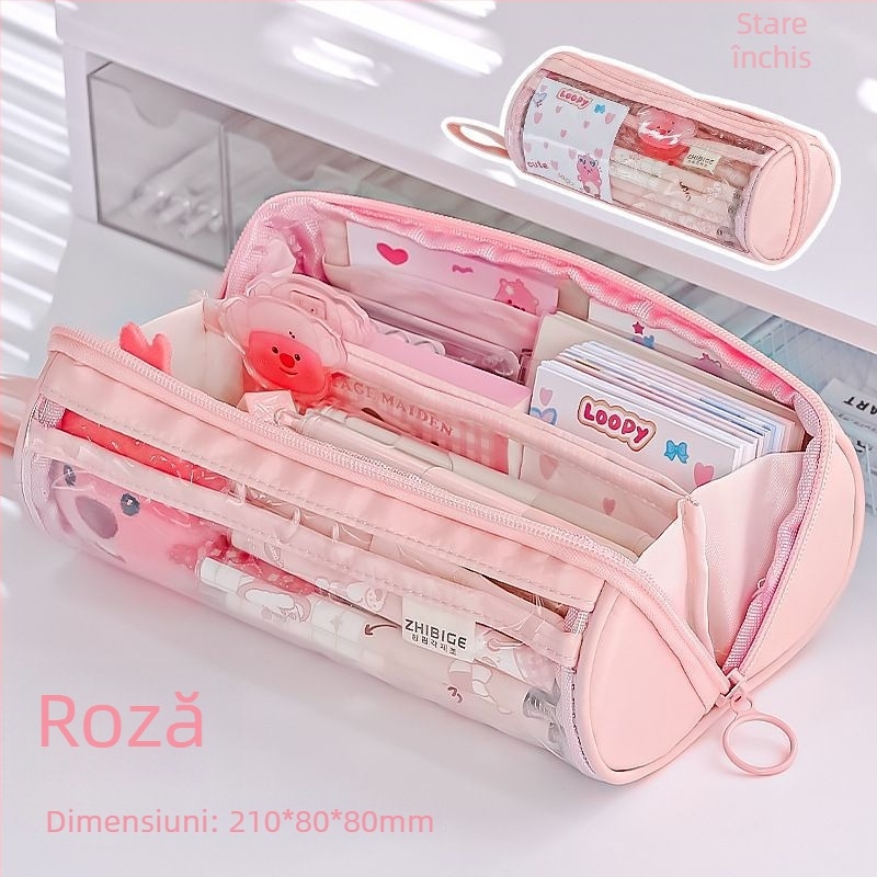 Penar pentru creioane - poliester, stil coreean, multifuncțional, pentru uz general în școală