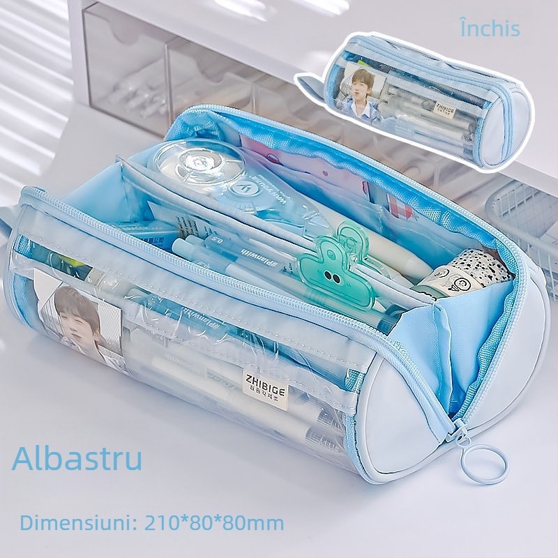 Penar pentru creioane - poliester, stil coreean, multifuncțional, pentru uz general în școală