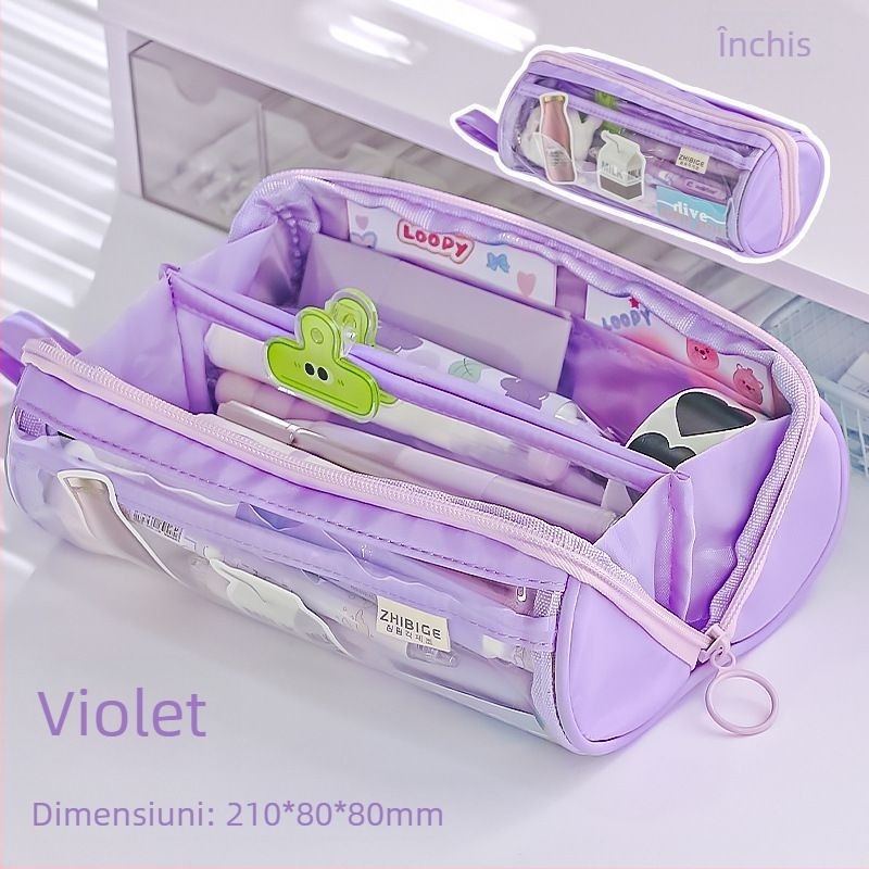 Penar pentru creioane - poliester, stil coreean, multifuncțional, pentru uz general în școală