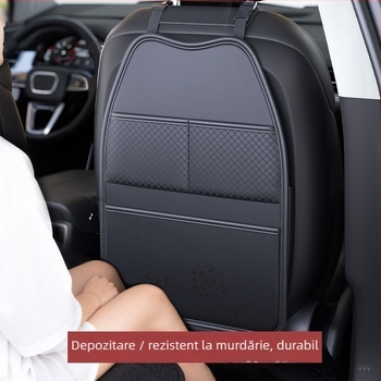 Protecție universală a spătarului scaunului auto cu buzunar de depozitare, material PU, umplutură: țesătură + burete rebound, utilizare all-season