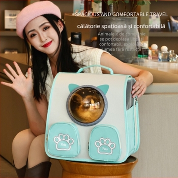 Rucsac pentru pisică – Nylon, model geometric, pliabil, portabil