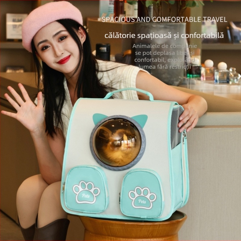 Rucsac pentru pisică – Nylon, model geometric, pliabil, portabil