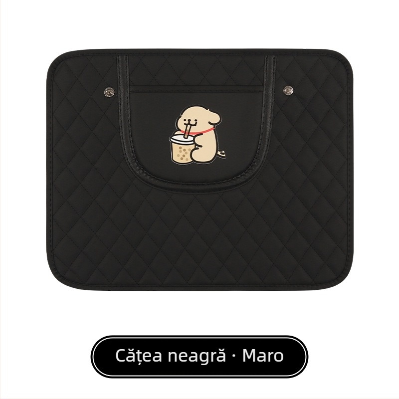 Protector pentru spatele scaunului auto, cu model cartoon, PU material, umplere din burete, potrivire universală, buzunar suspendat